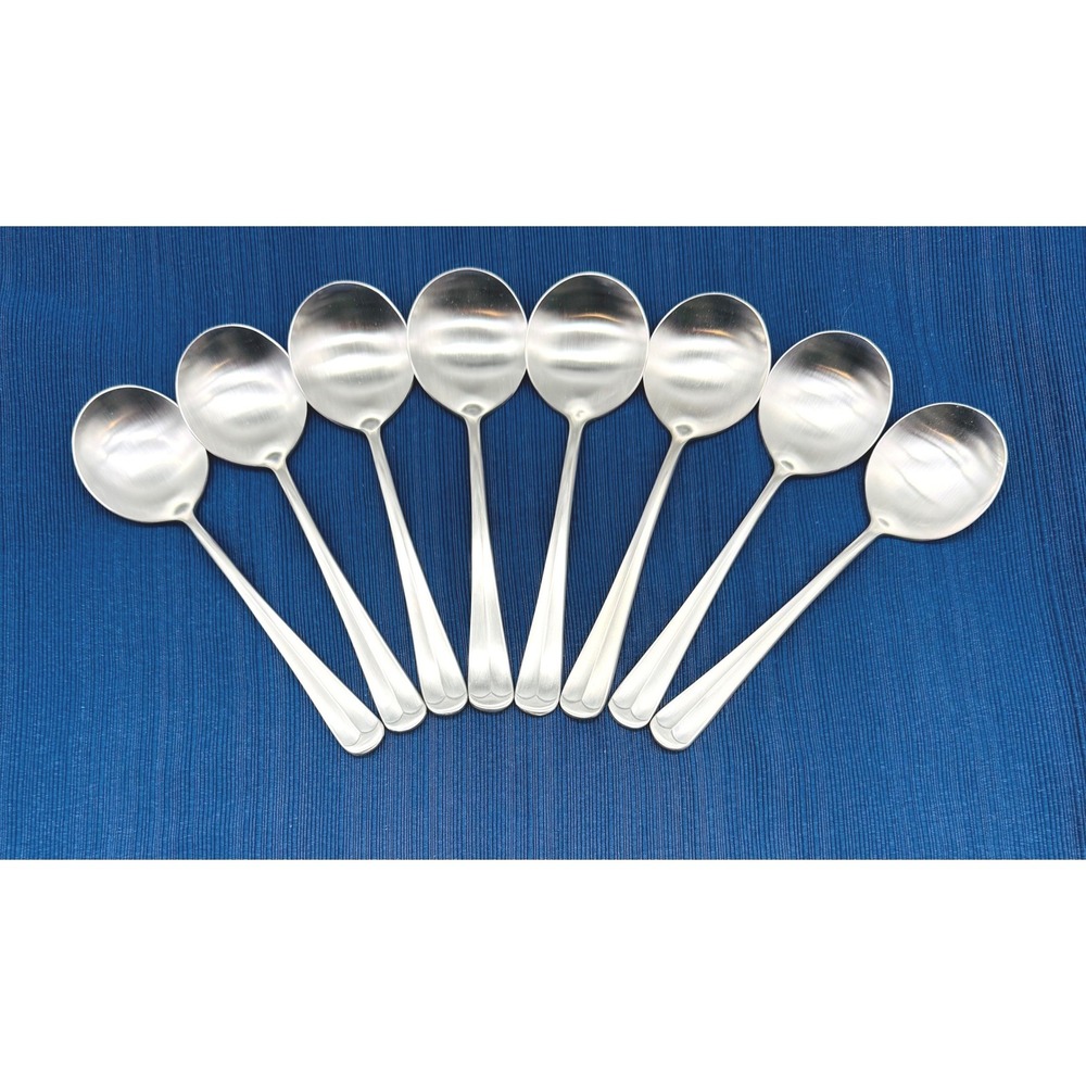 Towle Supreme Cutlery Liberty Bell Soup Spoons Silver Stainless Steel Set of 8
